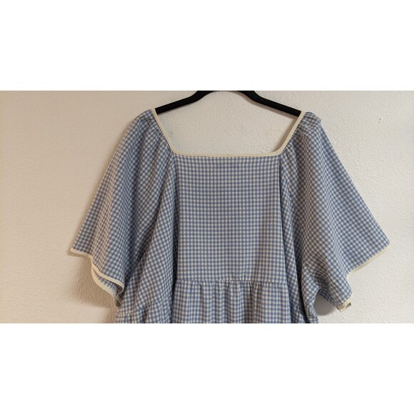 NEW~LOVE OLIVE CO Cotton Light Blue & White Gingham Hanna Dress Size 2XL - Picture 7 of 8
